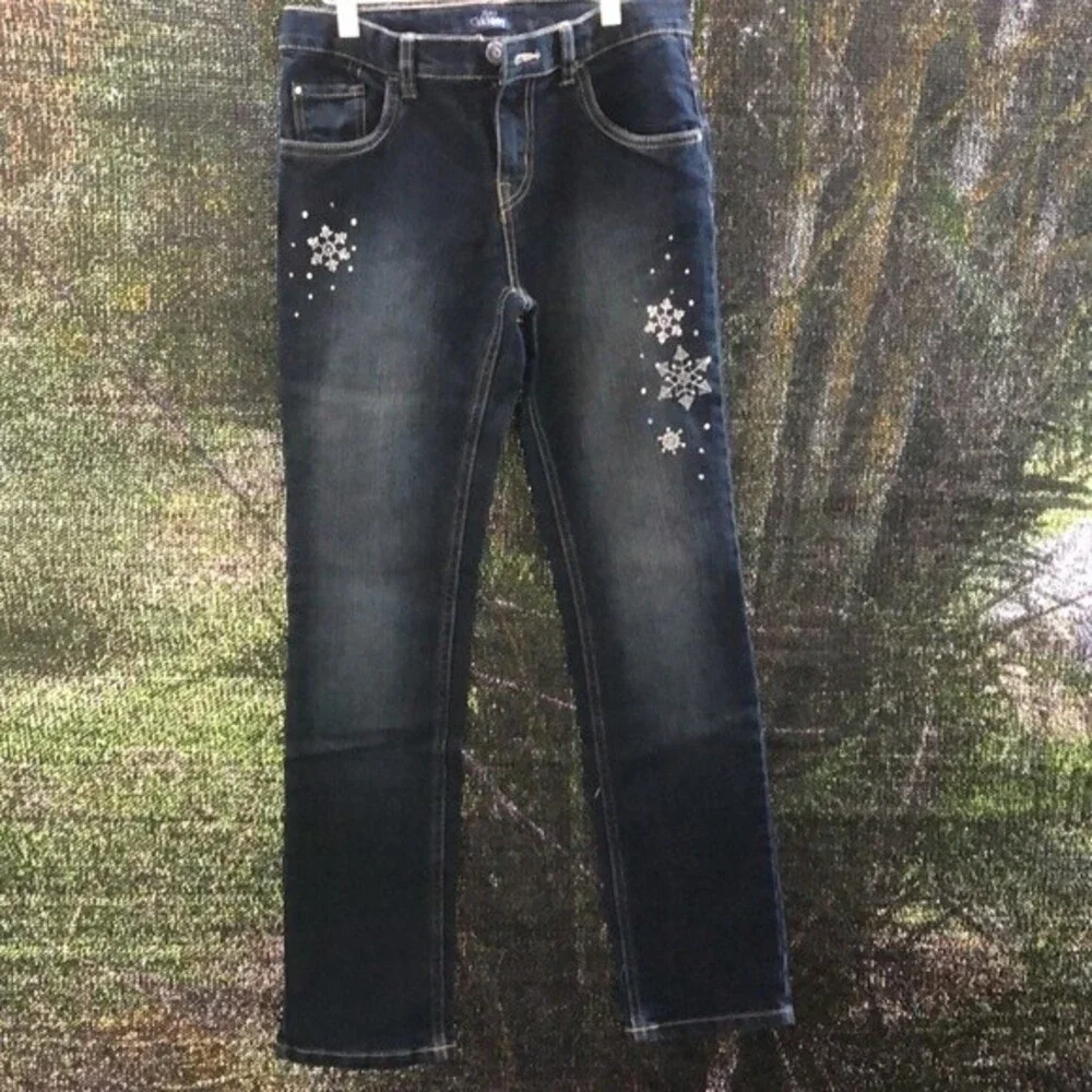 The Children’s Place Skinny Stretch Adjustable Waist Dark Wash Denim Jeans 14